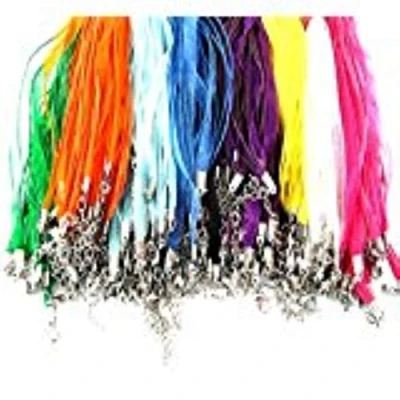 Image of CKB LTD 24x Mixed Ribbon Waxen Organza Cord Fit DIY Bead Pendant Necklace Lobster Clasp
