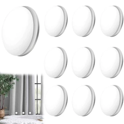 Image of RXKFIGX 10 Pairs Magnetic Shower Curtain Weights, White Round Magnets Closure, Waterproof Drapery Clips, Outdoor Liner For Drapery, Tablecloth, Refrigerator, Flag