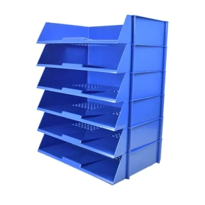 Image of Deflecto A4 Pk of 6 x Essential Wide letter tray In Bold Blue, paper organiser, organiser storage, desk trays CP028YTBLUX6