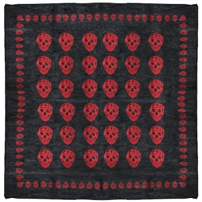 Image of Zac&#039;s Alter Ego Lightweight Meter x Gothic Skull Print Square Scarf/Shawl