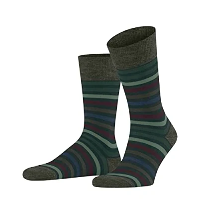 Image of Mens 1 Pair Falke Tinted Stripe Wool Socks Wald 5.5 8