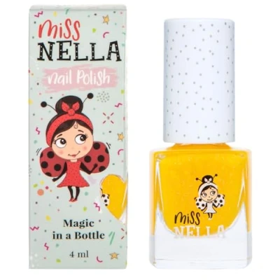 Image of Miss Nella HONEY TWINKLES Safe Special yellow Glitter Nail Polish for Kids, Non Toxic &amp; Odour Free Formula Children and Toddlers, Natural Water Based Easy Peel Off