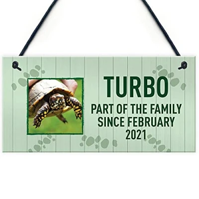 Image of RED OCEAN Personalised Turtle Sign For Home Pet Gift House Tank