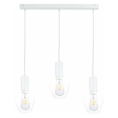 Image of Verre Bar Pendant Ceiling Light White, 60cm, 3x E27