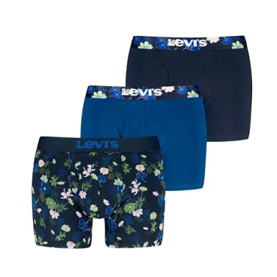 Image of Levi&#039;s MEN Flower 3 PACK Boxer shorts, Men&#039;s, Size: Medium, Blue combo
