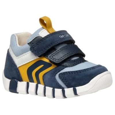 Image of Geox Baby B IUPIDOO BOY D Sneaker, Navy/Ochreyellow, 3.5 UK Child