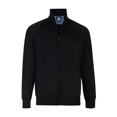 Image of KAM Big &amp; Tall Zip Through Sweatshirt Men&#039;s Black