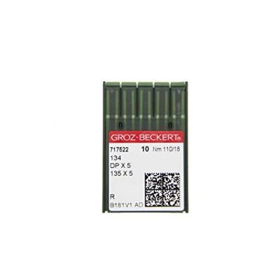 Image of GROZ BECKERT Pack of 10 Sewing Needles dpx5 with Round Piston and Bullet Tip for Industrial Machines (Nm. 110/18)