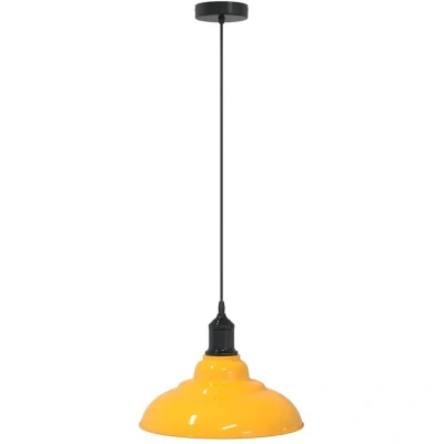 Image of vidaXL Pendant Lamp Height Adjustable E27 Gloss Yellow Ø 31 cm Metal