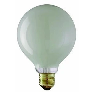 Image of GE 100w 240v ES/E27 White Opal 95mm Decor Globe Bulb, Dimmable