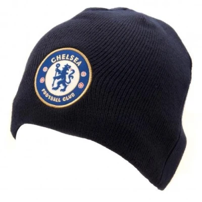Image of CHELSEA F.C. FC Official Knitted Hat NV Navy Blue Beanie