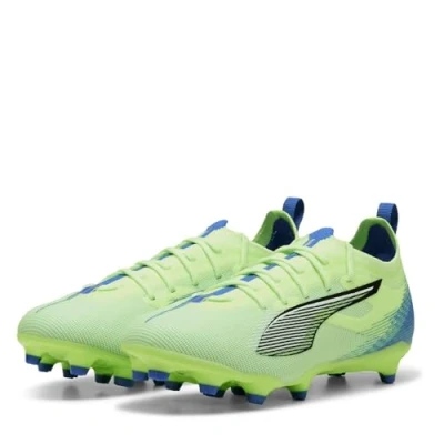 Image of Puma Ultra 5 PRO FG/AG JR Unisex Moulded stud football boots for kids, Size: 4, Fizzy apple/white/bluemazing Textile/synthetics