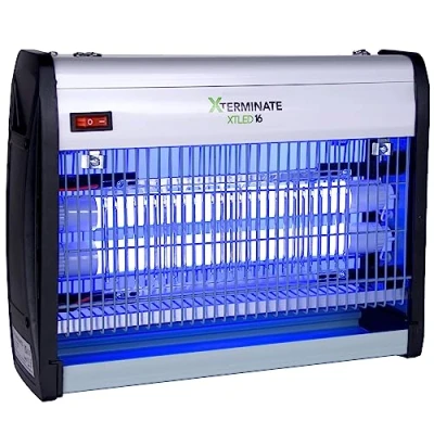 Image of Xterminate Indoor Insect Fly Killer Zapper LED Low Energy Attracting UV Light Electric Kills Flying Insects, Flies, Bug, Wasp, Moths, Mosquito Commercial for Kitchen, Cafe or Home (16W)