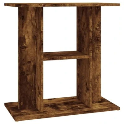 Image of vidaXL Engineered Wood Aquarium Stand in Smoked Oak Sleek Design, Durable, Moisture Resistant and Safe for Home Decor