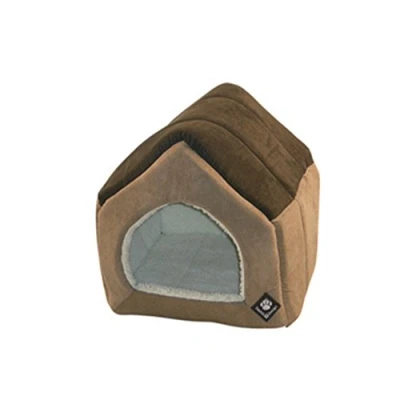 Image of Danish Design Brown Warm Fleece Lining Cat/Kitten Small Dog Pet House Large 34 x 31 34cm