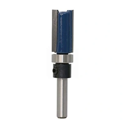 Image of ExcInter 1/4 Inch Shank Flush Trim Pattern Router Bit Template Router,1/4x1/2x25,Woodworking Top Bearing Milling Tools for Wood Hardwood Particleboard MDF
