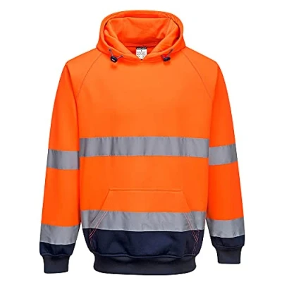Image of Portwest Two Tone Hooded Sweatshirt Orange/Navy Small