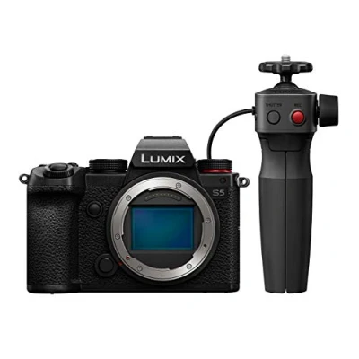 Image of Panasonic LUMIX DC S5GR KIT S5 Full Frame Mirrorless Camera body, 4K 60P Video Recording with Flip Screen and Wi Fi, L Mount, 5 Axis Dual I.S, (Black) Vlogging Grip [Amazon Exclusive]