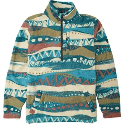 Image of Billabong Men&#039;s Boundary Mock Neck Fleece Red Medium