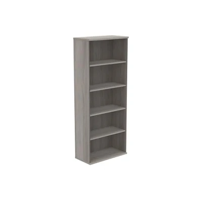 Image of Office Hippo Heavy Duty 5 Tier Bookcase, Book Filing Cabinet, Storage Unit With Adjustable Shelf &amp; Feet, Bookshelf Bookcase Suitable For Home Workplace, Alaskan Grey Oak, 40D x 80W 198Hcm