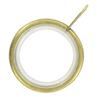 Image of Merriway BH05501 (24 Pcs) Silent Running Curtain Drapery Pole Rod Ring Fixed Eye Antique Brass Inner Dimension 32mm Pack of 24 Pieces