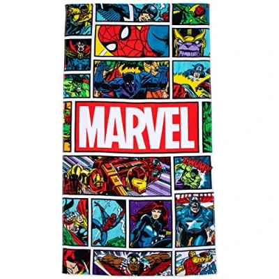 Image of Jay Franco Marvel Comics Avengers Vintage Comic 86cm x 162cm 100% Large Cotton Beach Towel