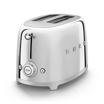Image of Smeg TSF01SSUK 50s Retro 2 Slice Toaster Stainless Steel
