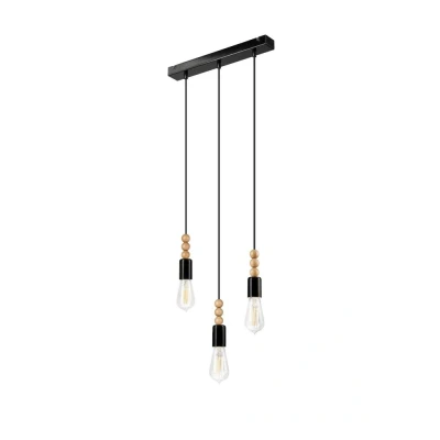 Image of Simon Cluster Pendant Ceiling Light Black, 3x E27