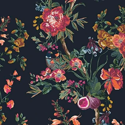 Image of Graham &amp; Brown Joules Forest Chinoiserie French Navy Wallpaper