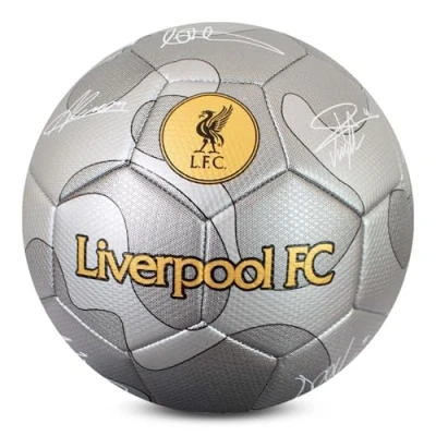 Image of Hy Pro Officially Licensed Liverpool F.C. Silver Camo Signature Football Size 5, Training, Match, Merchandise, Collectible For Kids and Adults