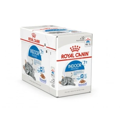 Image of Royal Canin Indoor Sterilised 7+ in JELLY 12x85g Wet Cat Food for Inddor Cats over 7