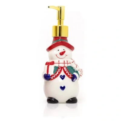 Image of Christmas Character Soap Dispenser Ceramic Hand Bathroom Novelty Wash Kitchen Snowman