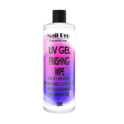 Image of Uv Nail Gel Finishing Wipe, Sticky Residue Remover, Cleanser, Brush Cleaner (50Ml)