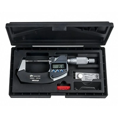 Image of Mitutoyo Digital Spline Micrometer IP65 0 25mm, 3mm Measuring Face