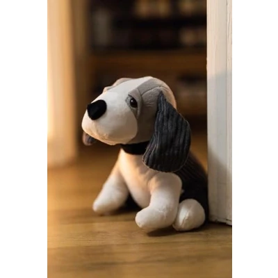 Image of Marco Paul Grey Dog Beagle Door Stop, Cute Animal Weighted, Durable Heavy Duty Fabric Doorstop, Stopper for Bedroom, Kids Room, Office, Livingroom Decorative Theme