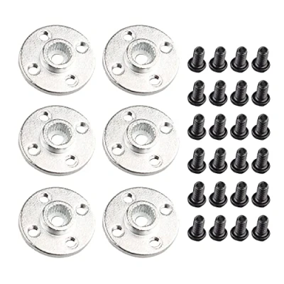 Image of HALJIA 6PCS 25T Aluminum Servo Arm Round Type Disc Matal Horns Compatible with MG995 MG996R RC Servos DIY Robot
