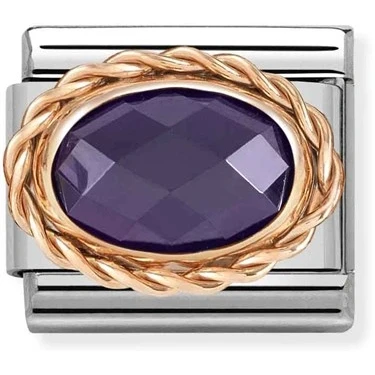 Image of Nomination Framed Purple Crystal Oval Charm