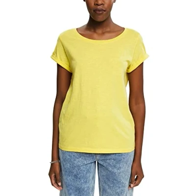 Image of ESPRIT Women&#039;s 992CC1K321 T Shirt, 745/Light Yellow, XXS