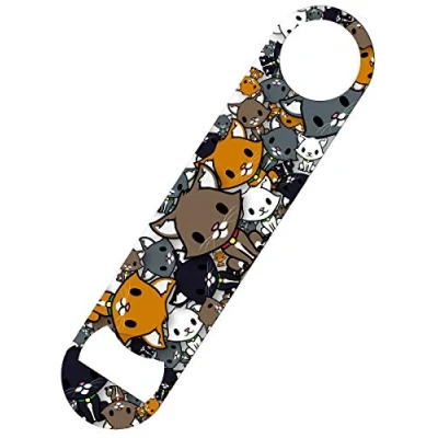 Image of Grindstore Kooky Kittens Bar Blade Bottle Opener White 18 x 4cm