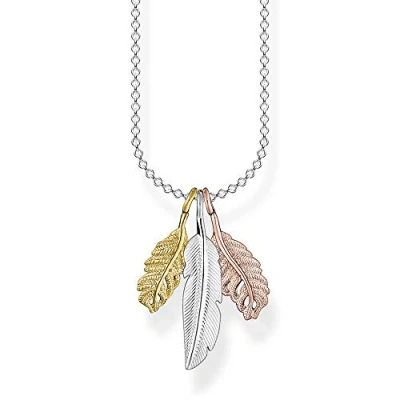 Image of Thomas Sabo Women&#039;s 925 Sterling Silver Feather Necklace, 38 45cm