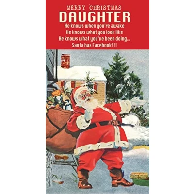 Image of Quitting Hollywood Santa Merry Christmas Daughter Funny Card Cards XR8281