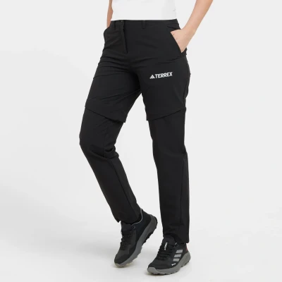 Image of Adidas Terrex ZIP OFF Trousers, Women&#039;s, Size: 32, Black
