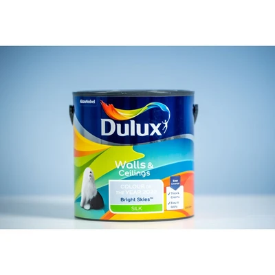Image of Dulux Walls &amp; Ceilings Silk Emulsion Paint Bright Skies 2.5 Litre (5599871)