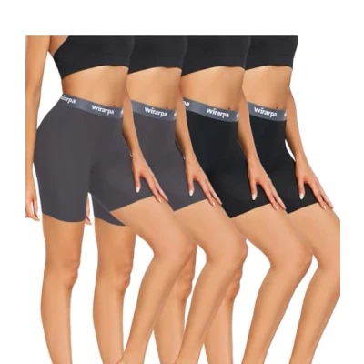 Image of wirarpa Women&#039;s Modal Boxer Briefs Anti Chafing Shorts Ultra Soft Boyshorts for Under Dress 4 Pack Multicolor Size 2XL