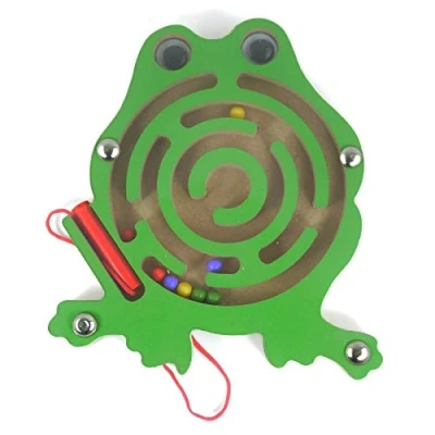 Image of Gobus Colourful Wooden Mini Animals Shape Pen Driving Beads Maze Educational Toy Gift for Kids (Frog)
