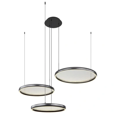 Image of Briggs Pendant Ceiling Light Matt Black 3x LED Dimmable 2700 6000K Remote Control
