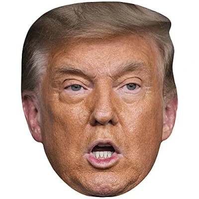 Image of Donald Trump (Mouth Open) Celebrity Mask, Flat Card Face, Fancy Dress Mask