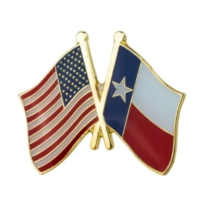 Image of United States Of America &amp; Texas Friendship USA National Flag Metal Enamel Pin Badge Lapel