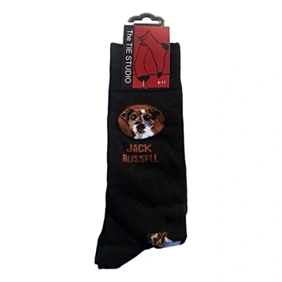 Image of Tie Studio Jack Russell Dog Unisex Novelty Ankle Socks Adult Size 6 11