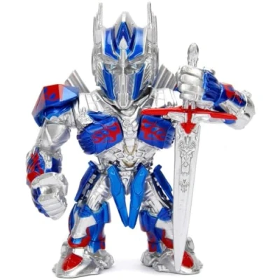 Image of Jada Toys Transformers Optimus Prime 253111002 10 cm Die Cast Collectible Figure, Silver/Blue